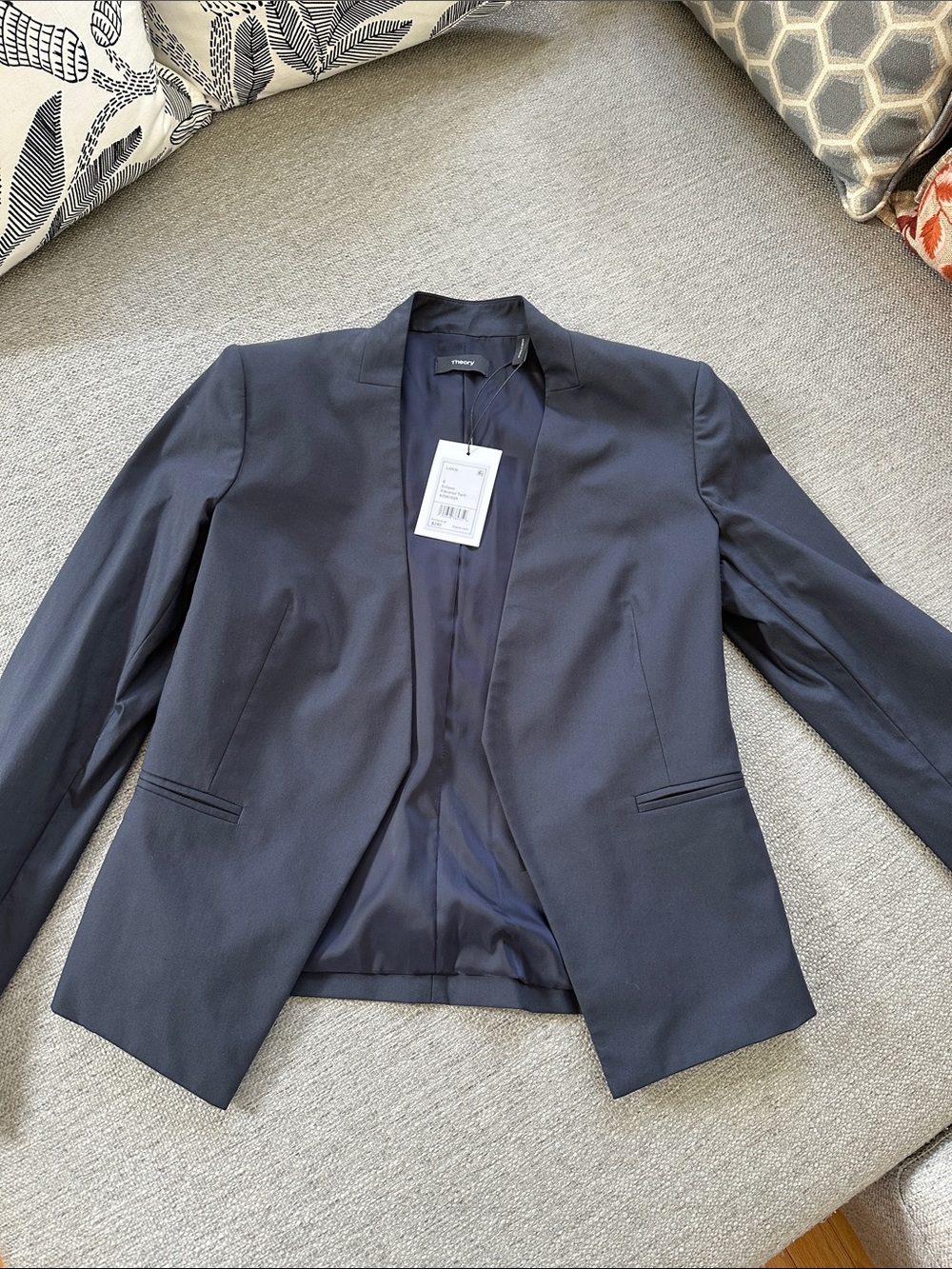 Theory Navy Open-Front Women's Blazer